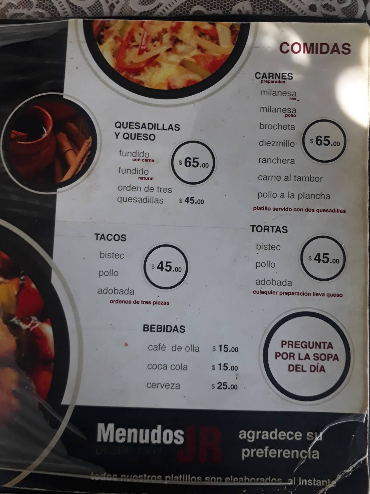 Menudos J.r. меню