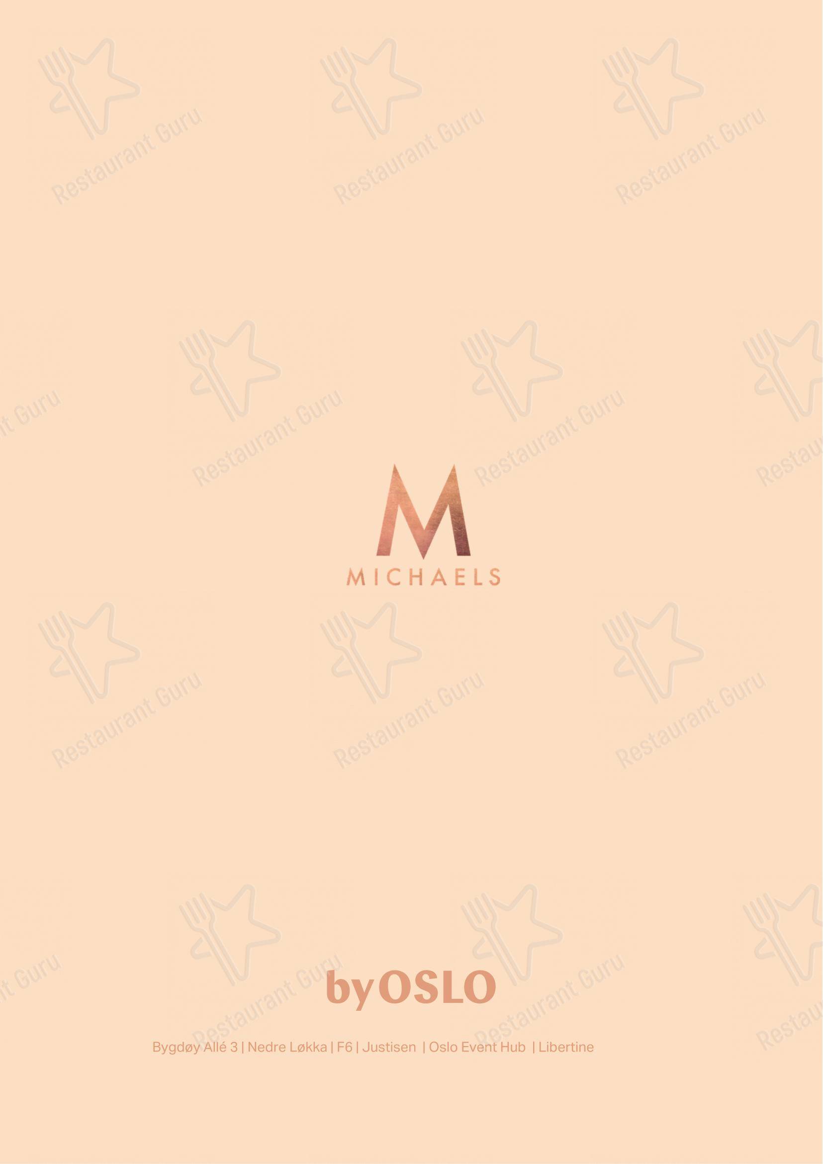 Меню ресторана Michaels в Осло