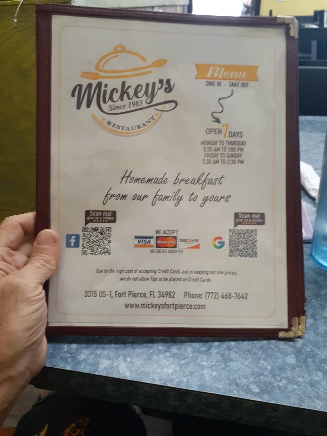 Mickey's Restaurant меню