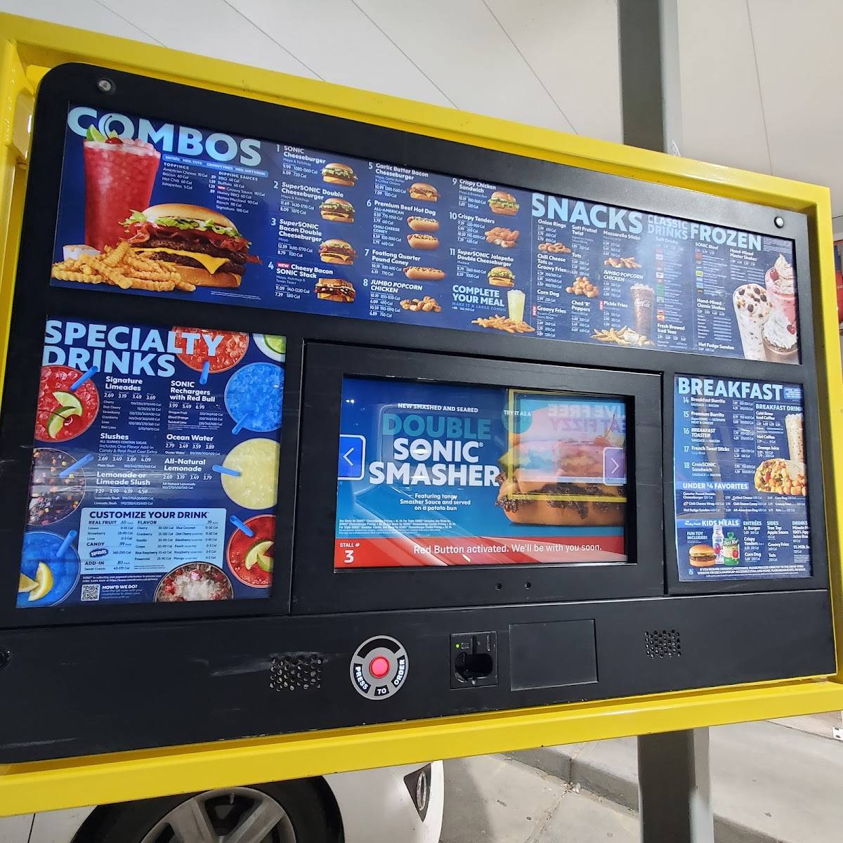 Sonic Drive-In меню