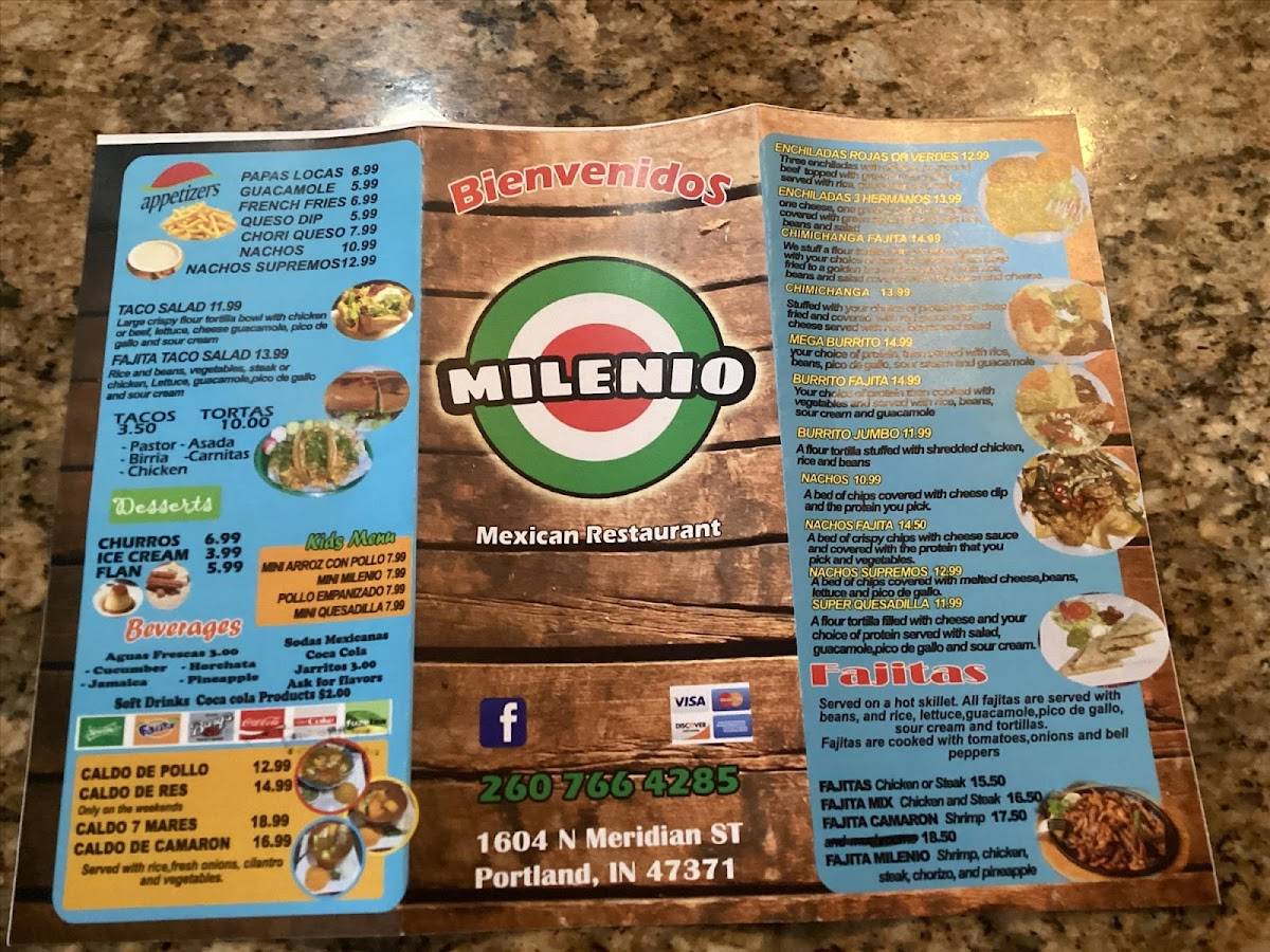 Milenio Mexican Restaurant меню