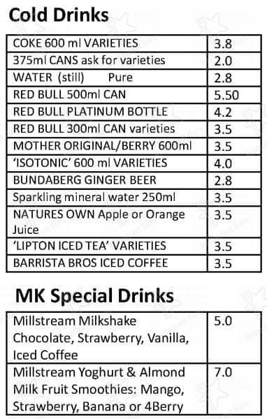 Millstream Kitchen меню