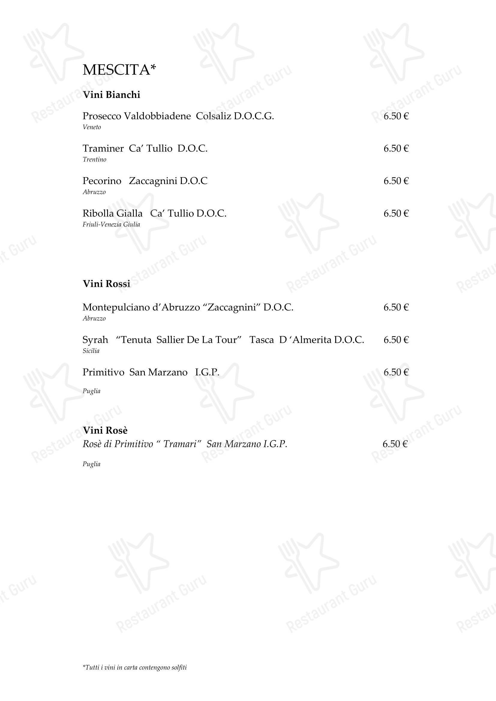 Меню паба и бара Momart - Dinner Menu