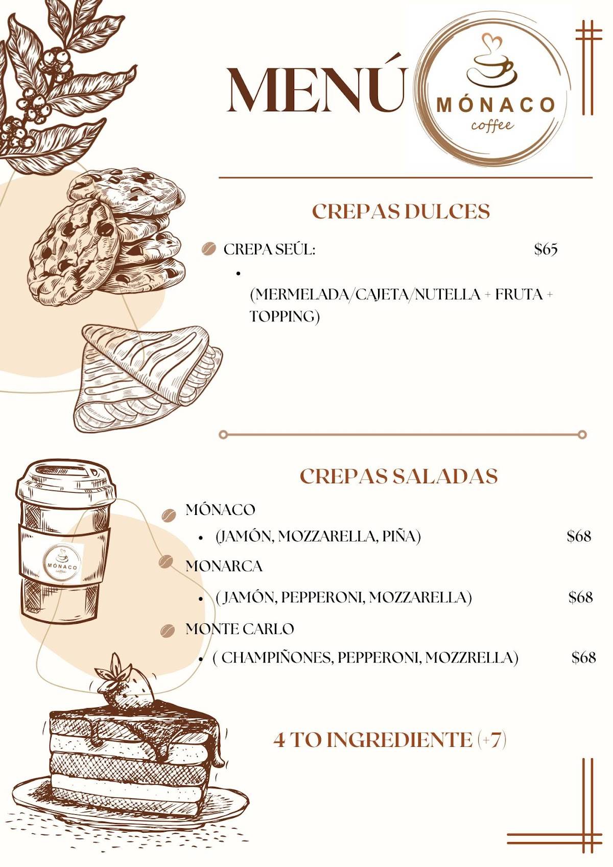 Monaco Coffee меню