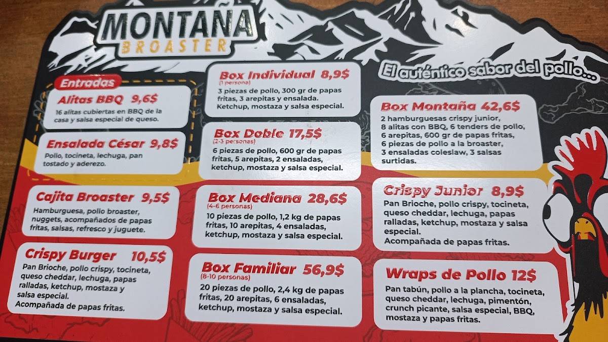 Montaña Broaster меню