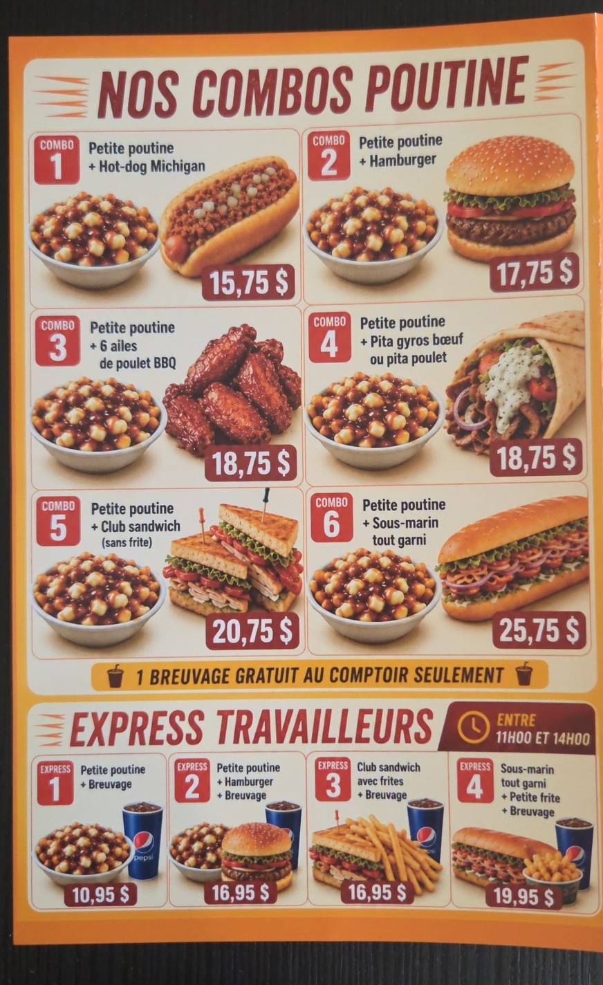 Poutine express меню