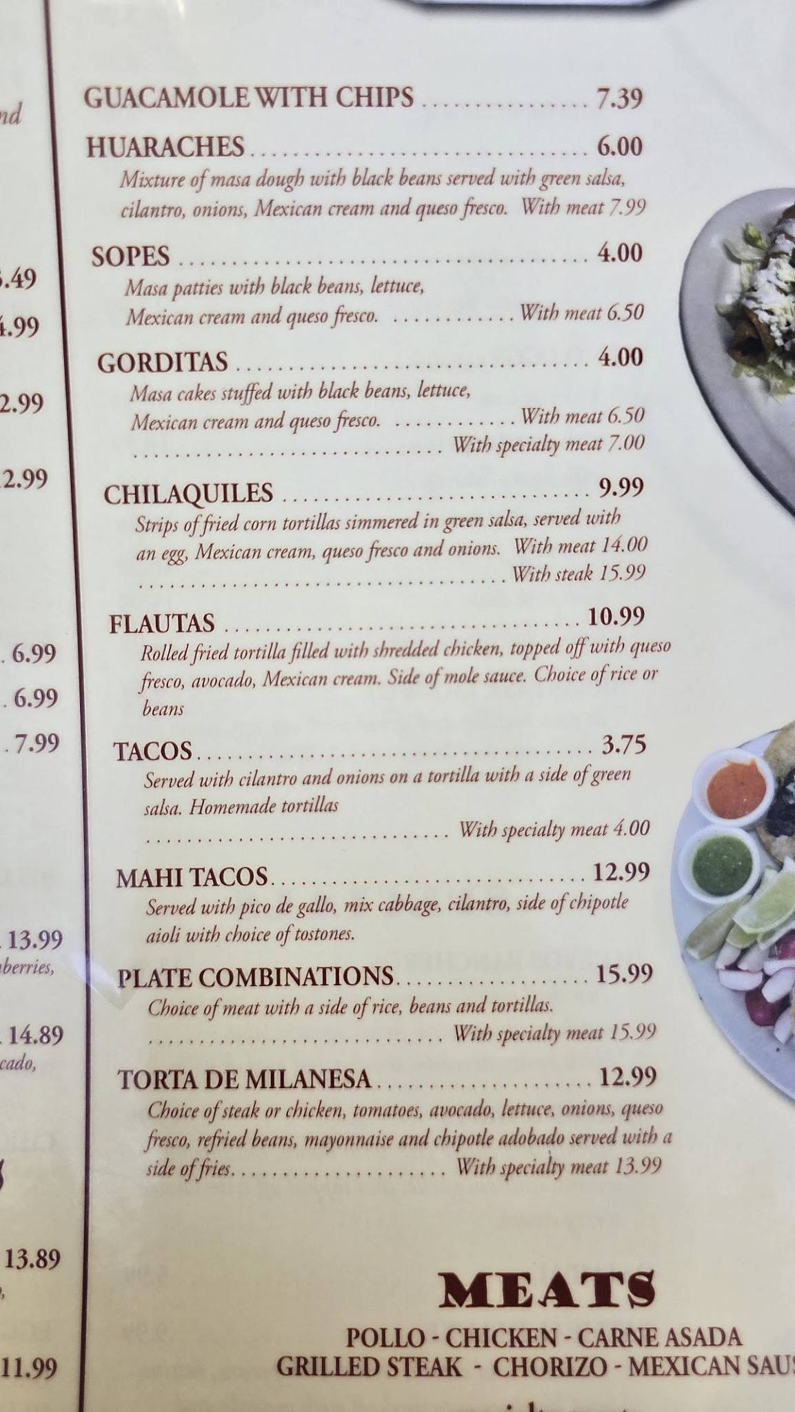 Murphys Restaurant меню