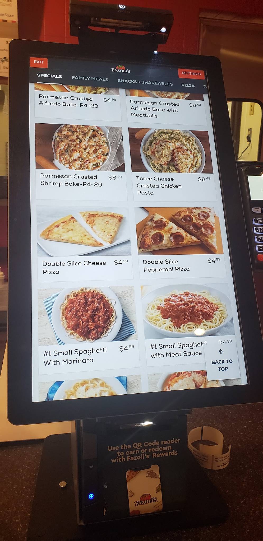 Fazoli's меню