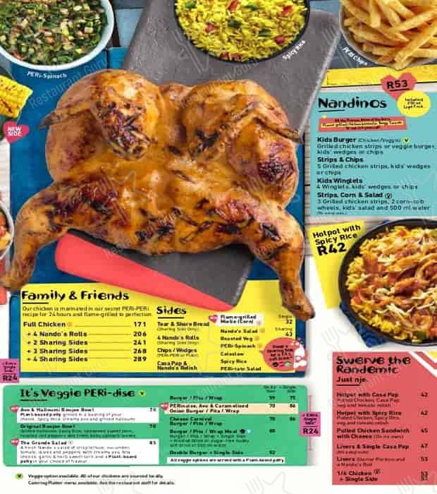 Nando's меню