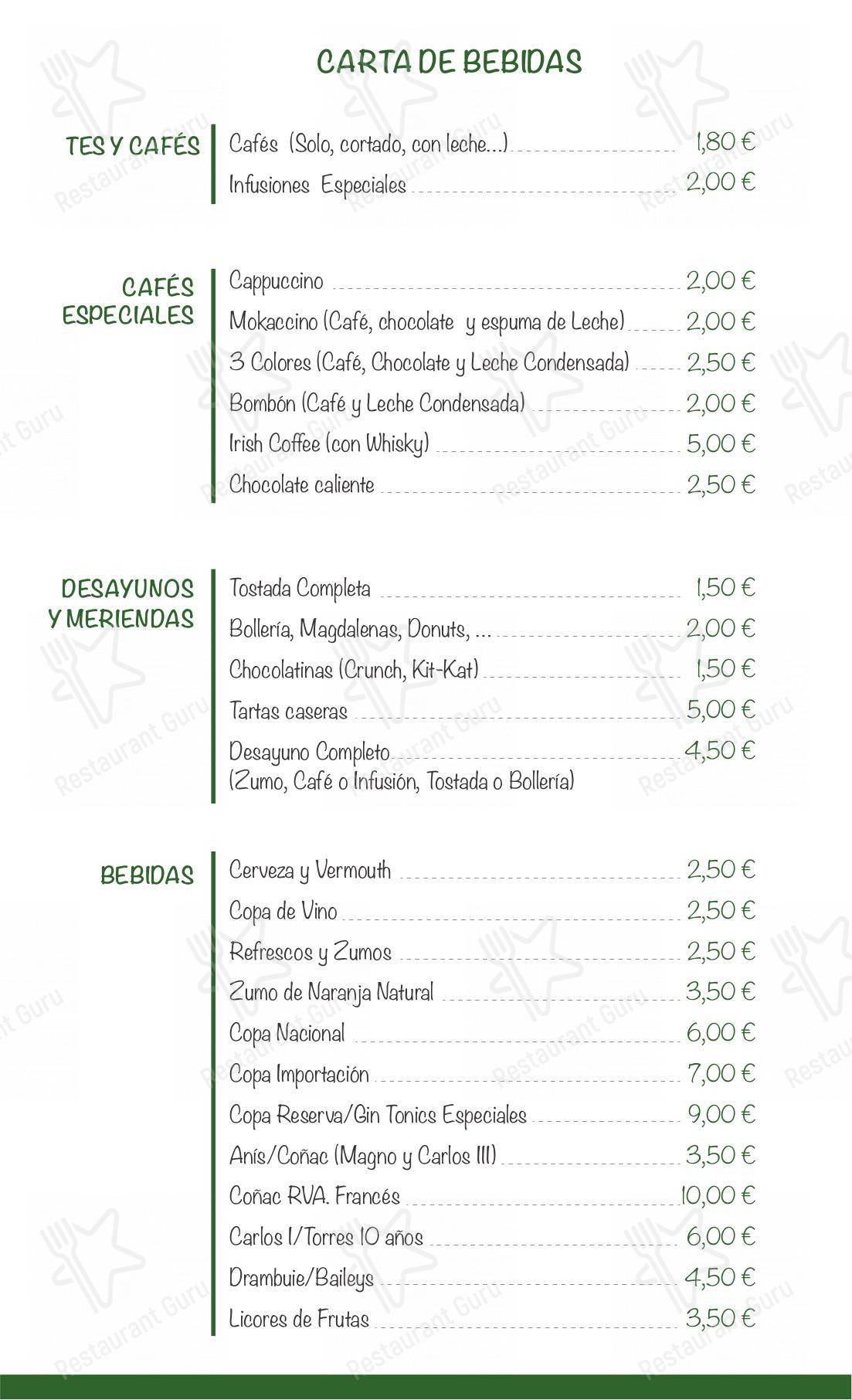 Меню ресторана Hacienda Los Robles - Dinner Menu
