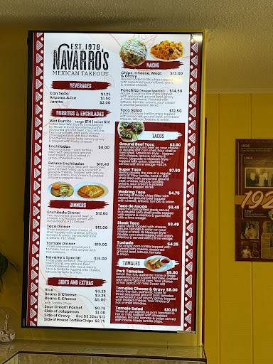 Navarro's Mexican Takeout меню