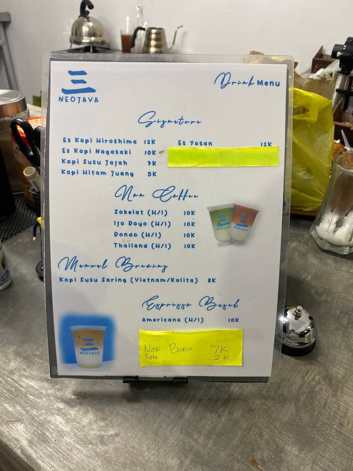 Neojava Coffee меню