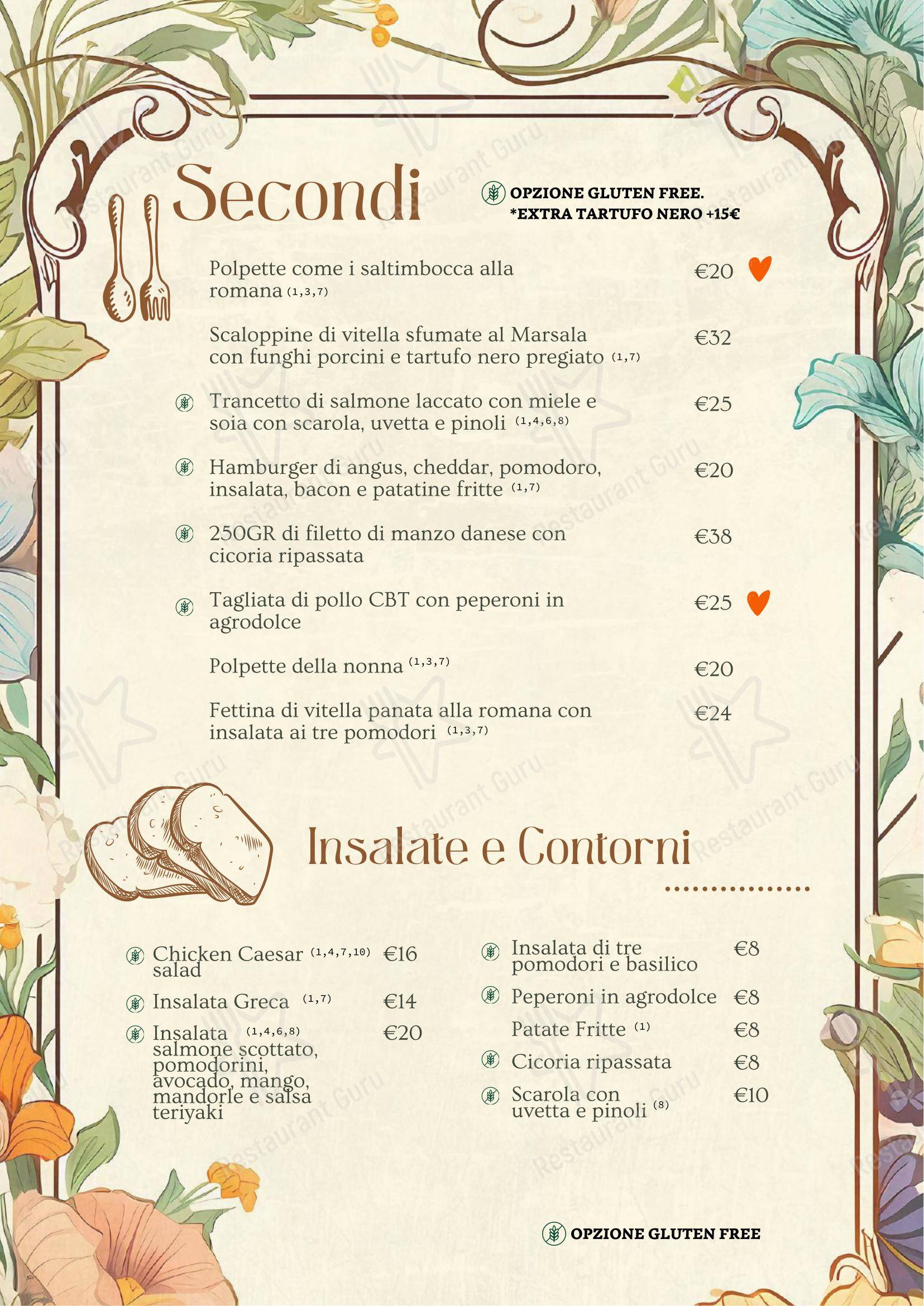 Меню ресторана Nomina Cucina Ludica