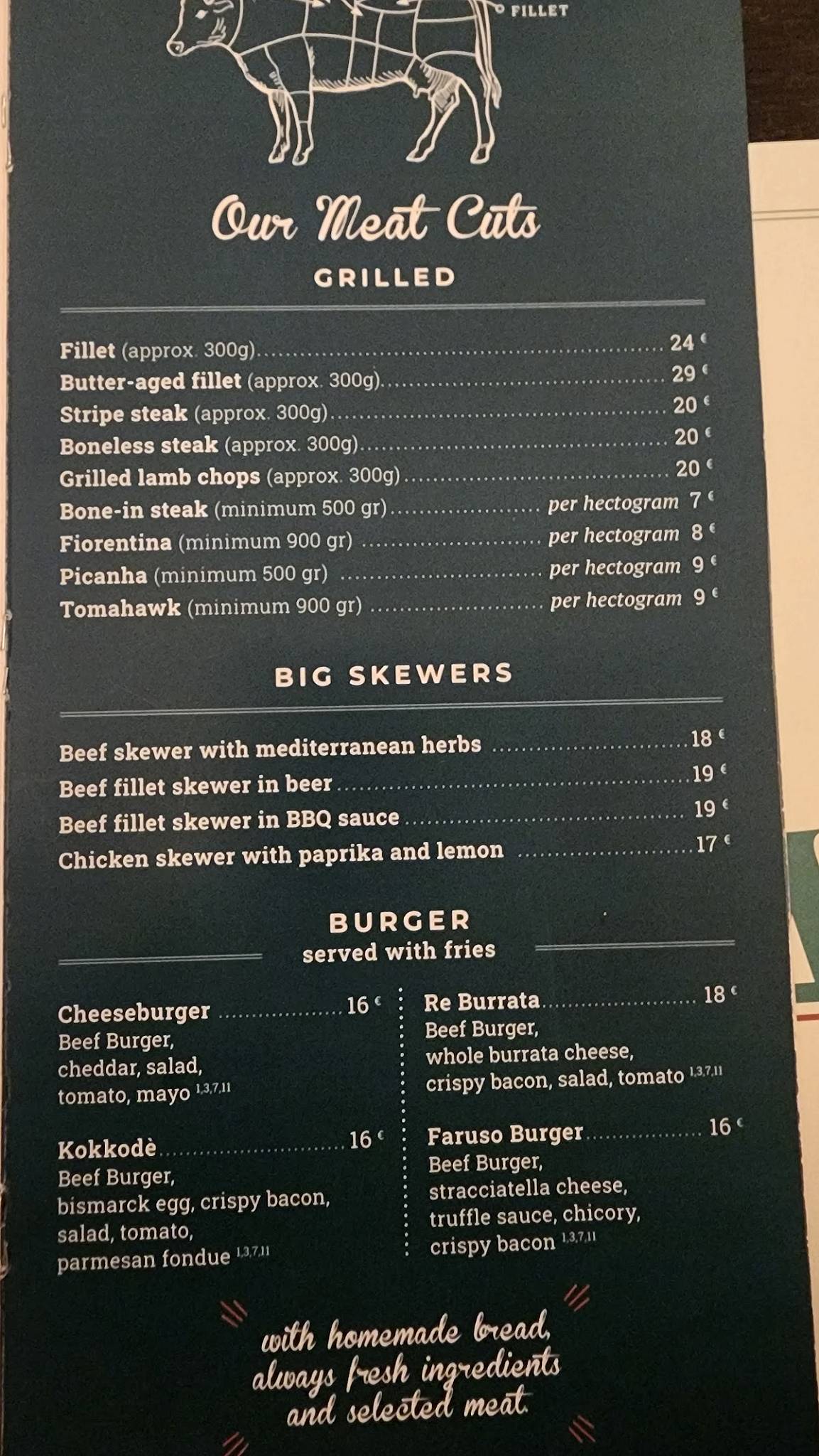 OSTERIA FARUSO меню