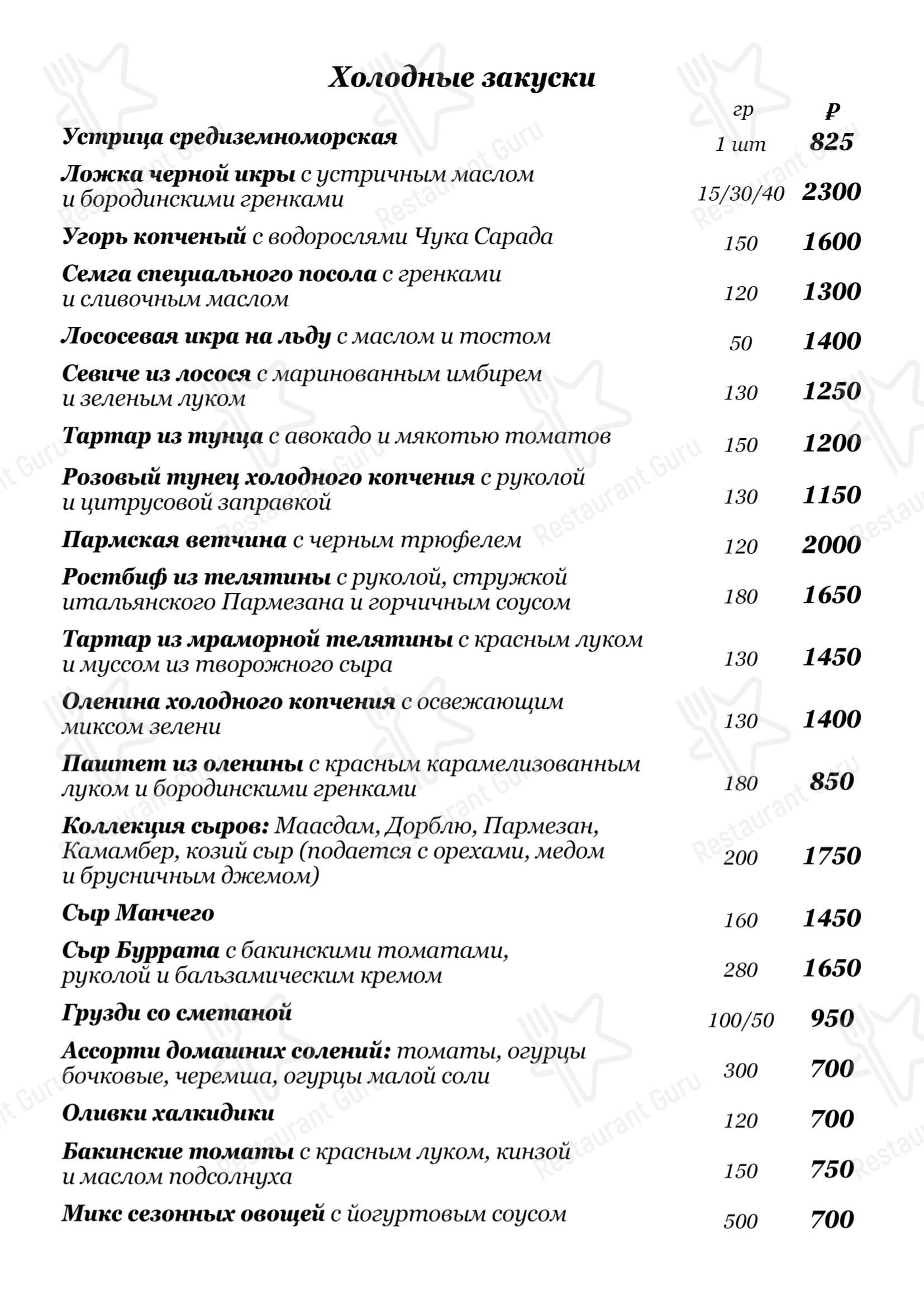 Облака в Челябинске - Меню