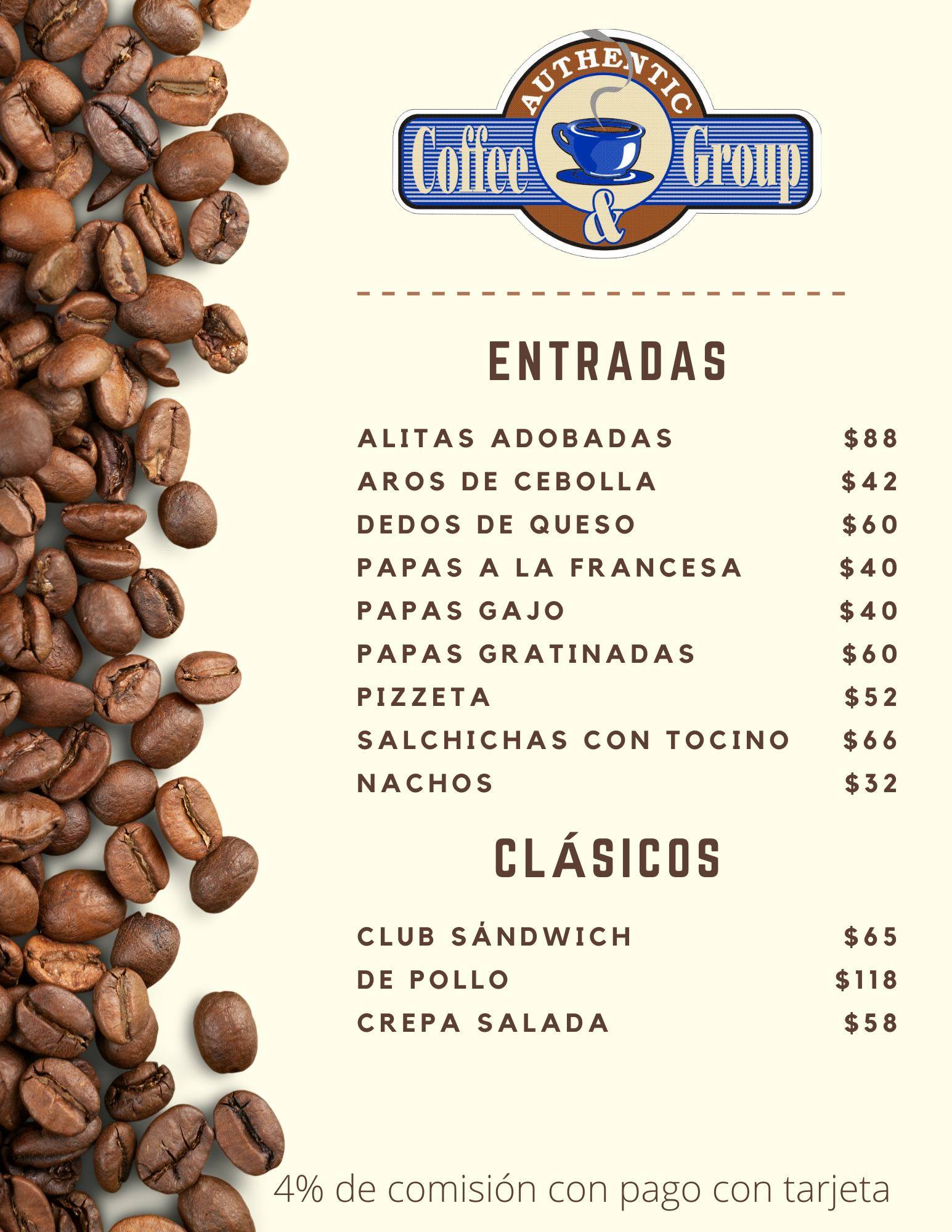 Coffe and Group меню