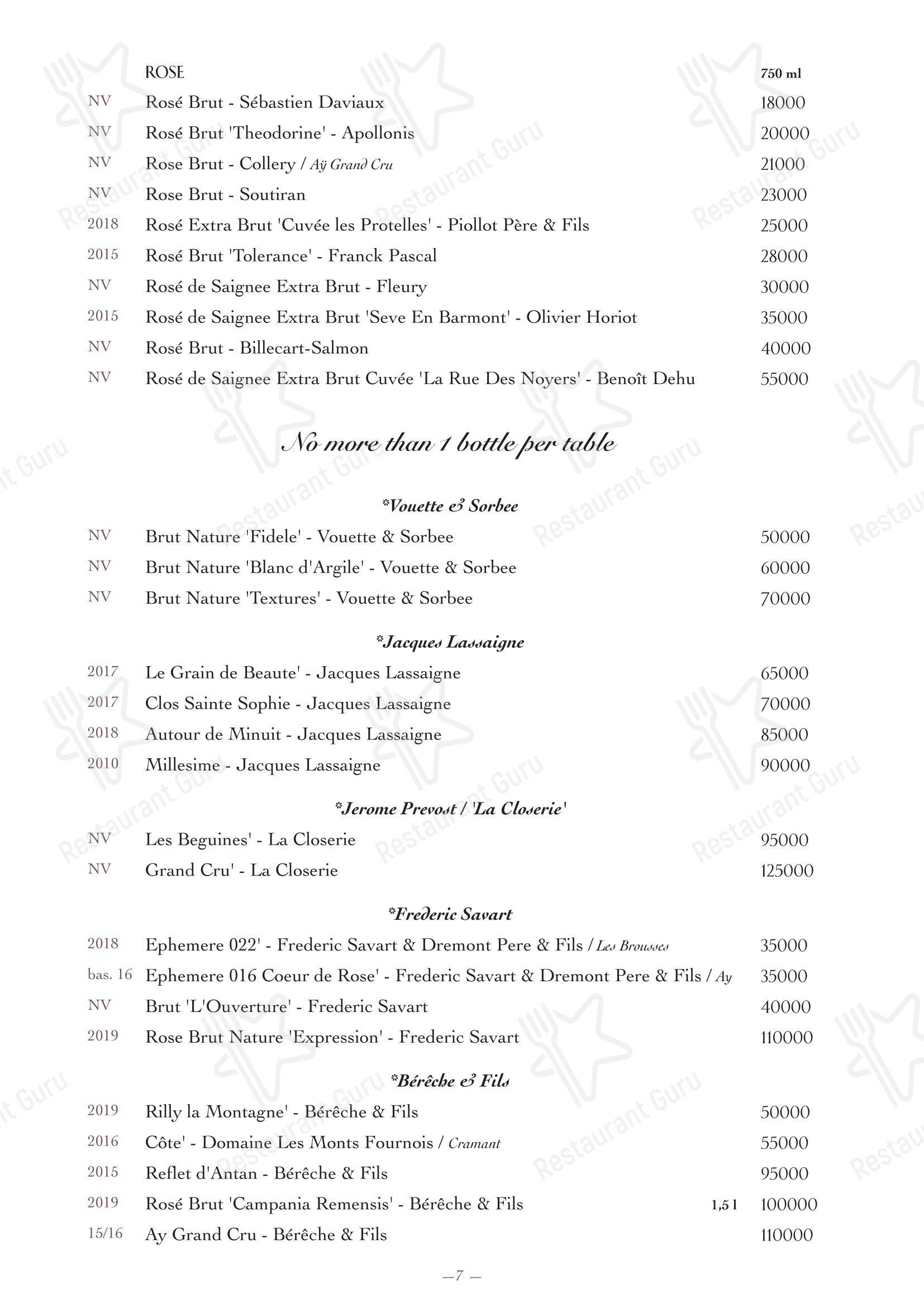 Меню ресторана Oltremare - Wine Menu