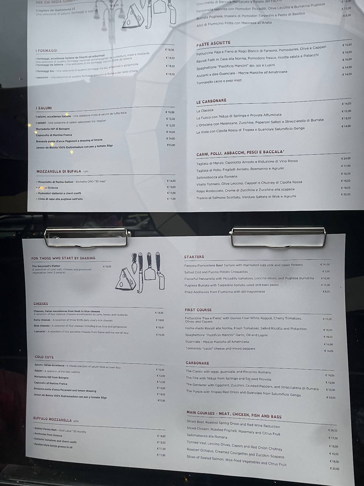 'Oste Cavour - Ristorante Roma Prati меню