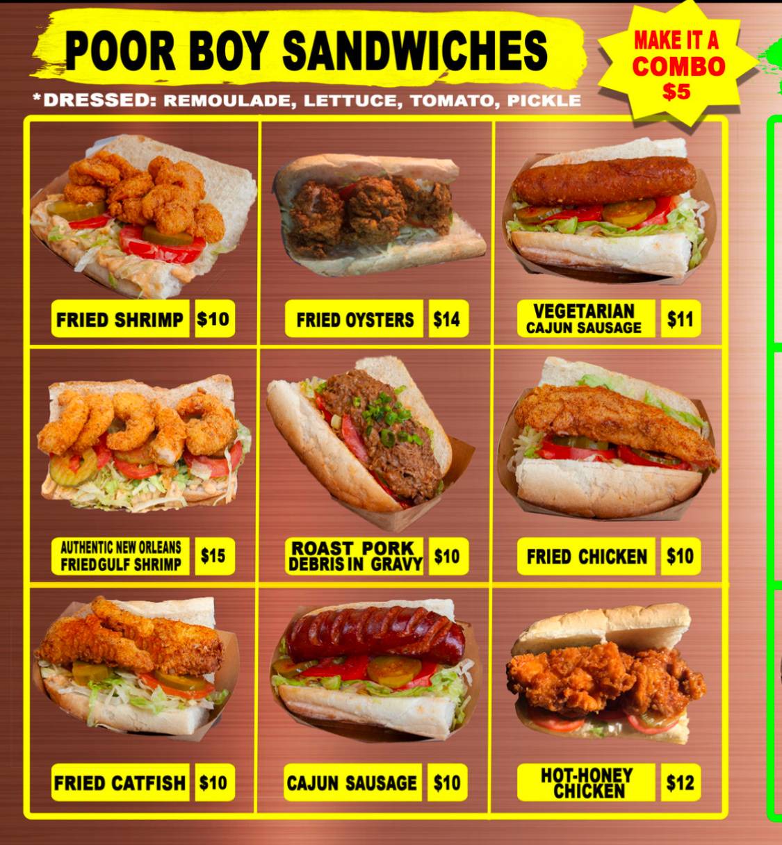 POBOYZ Cajun Creole Kitchen меню