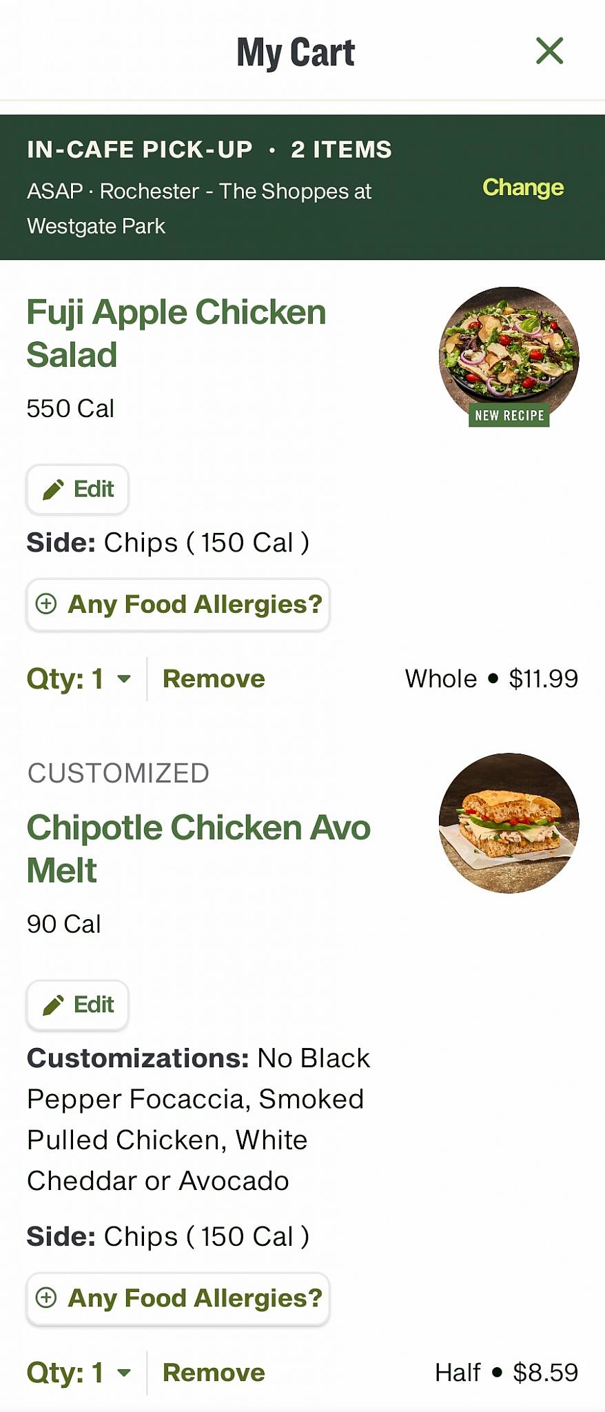 Panera Bread меню