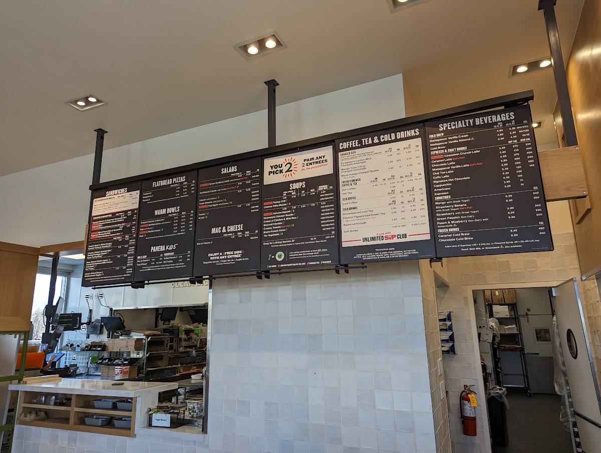 Panera Bread меню