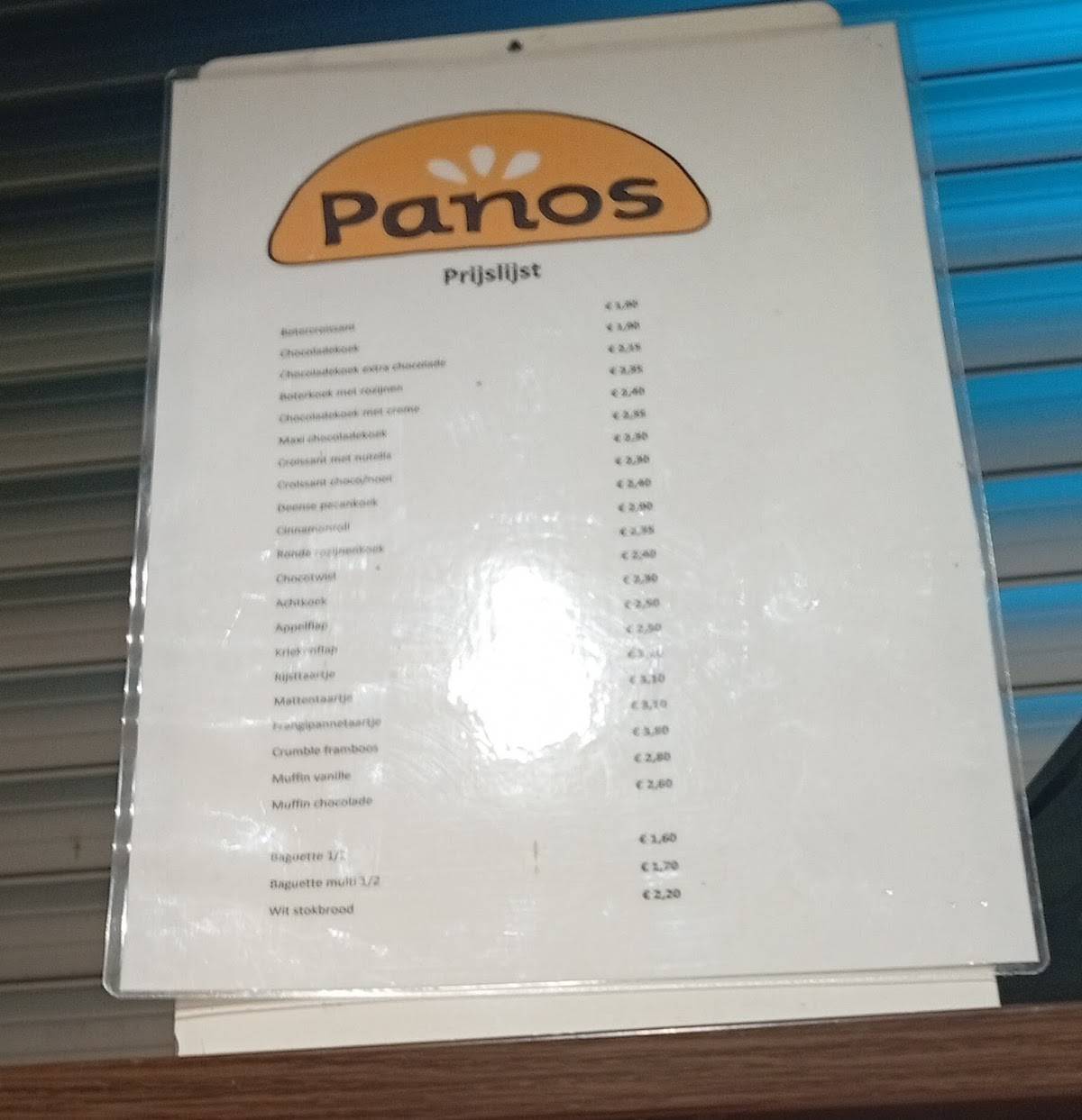 Panos Highway Ranst (richting Hasselt) меню