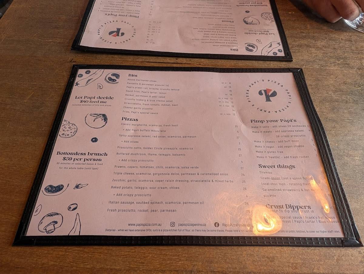 Papi's Pizza меню