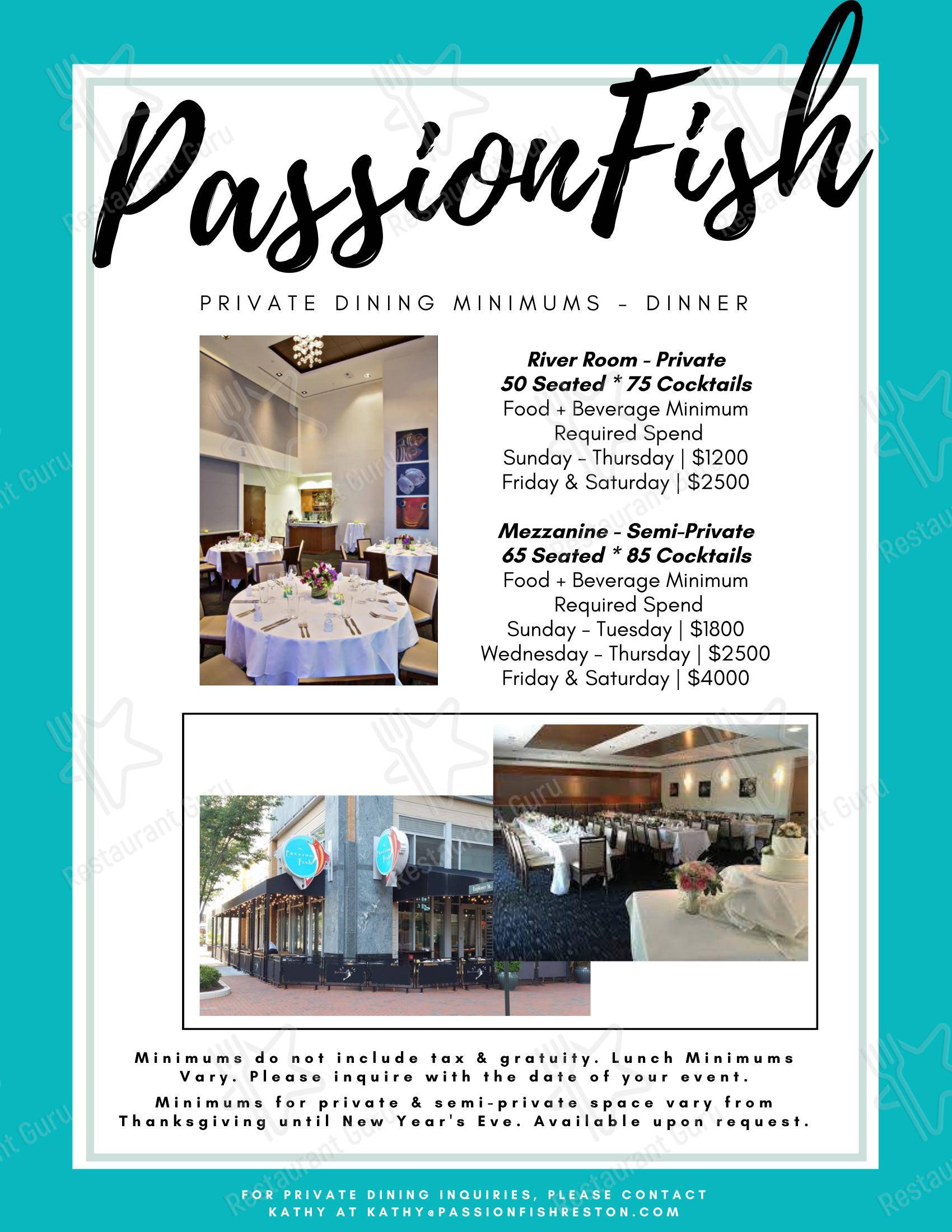 Меню ресторана PassionFish Reston - Детское