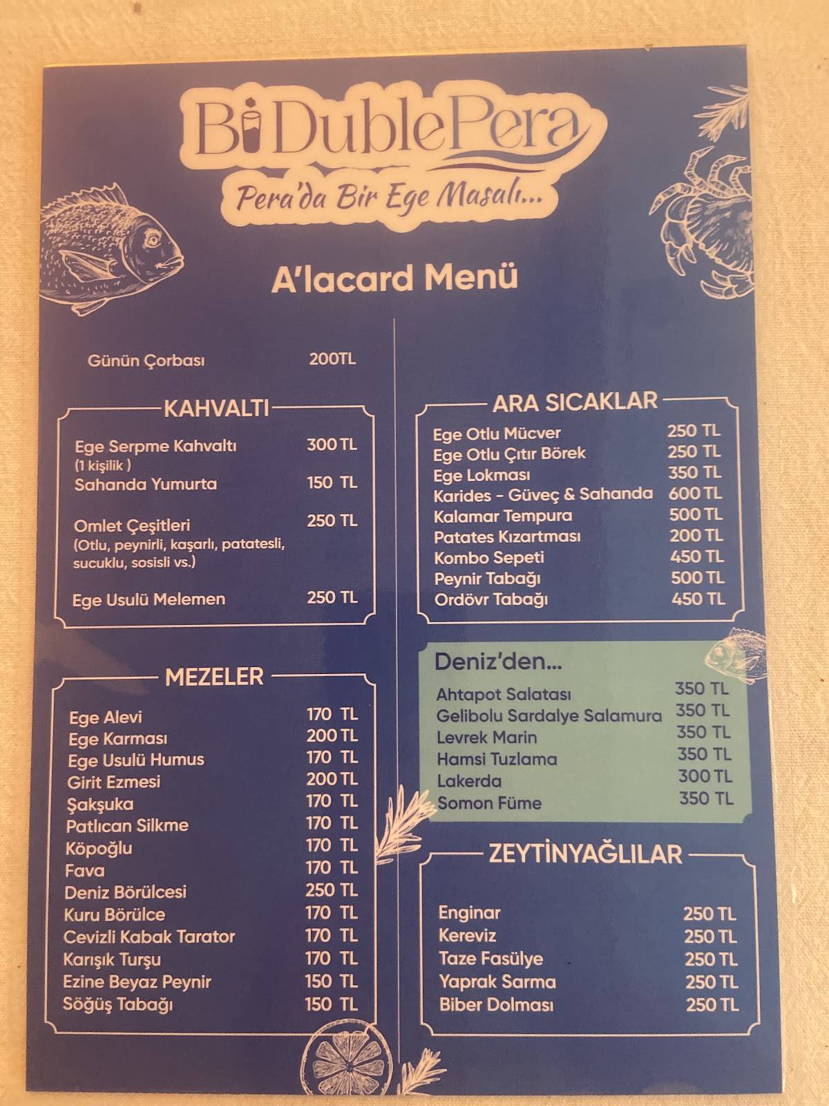 Pe’ Raki Restaurant меню