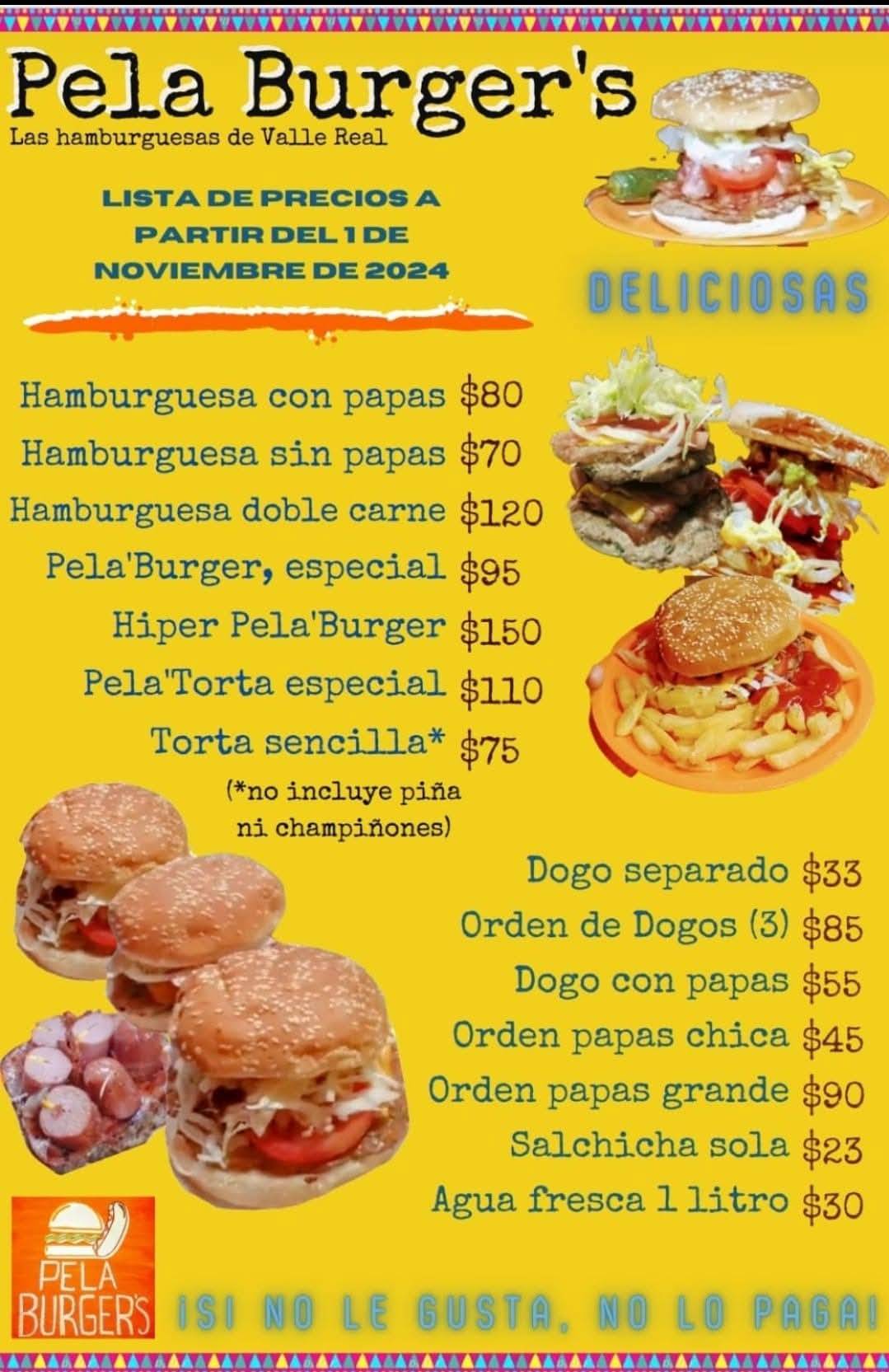 Pelaburger меню