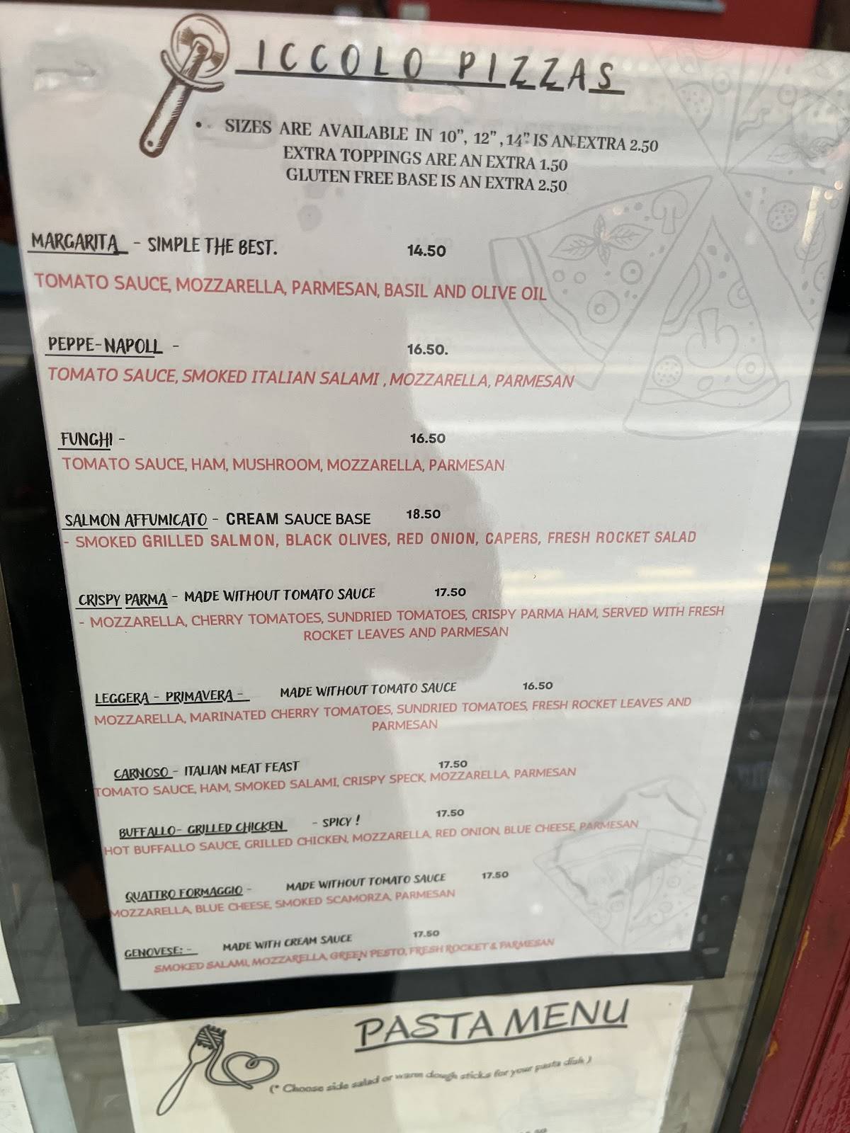 Piccolo Pizzeria меню