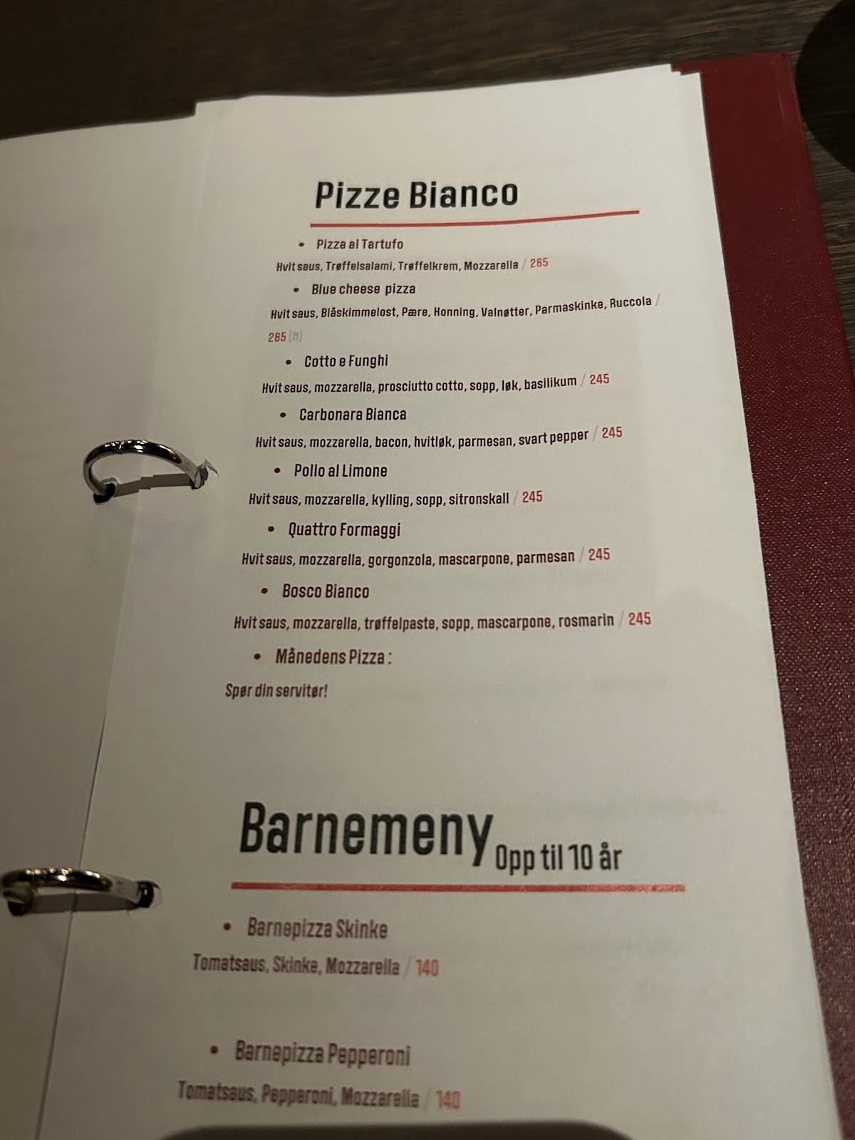 Pieno меню