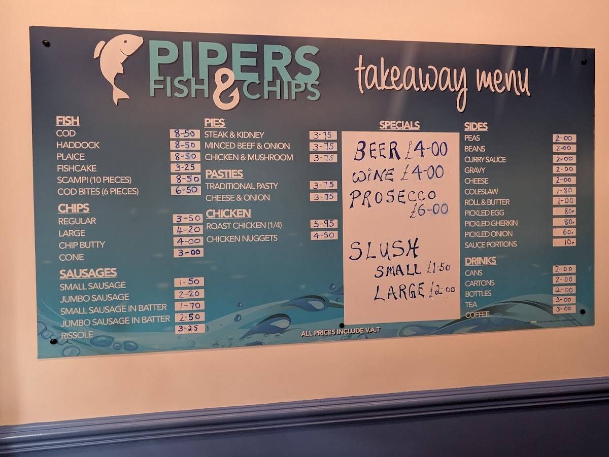Pipers Fish & Chips меню