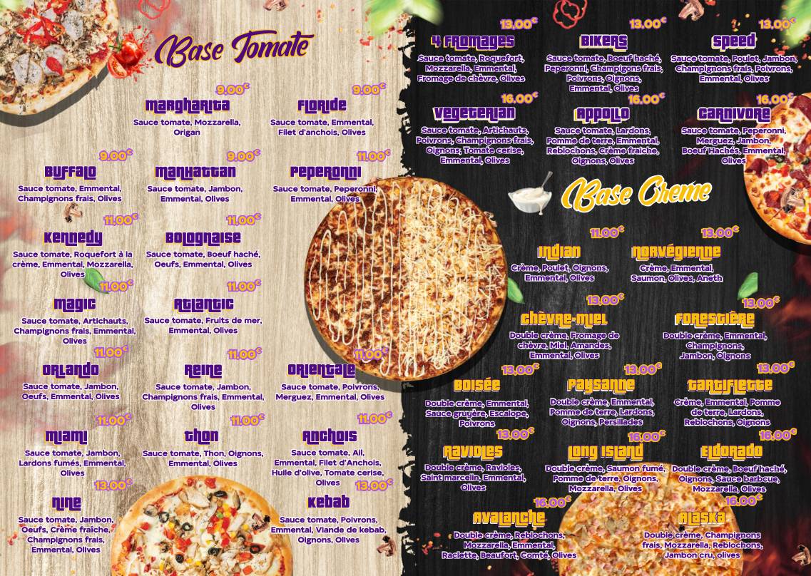 Pizz nine Roussillon меню