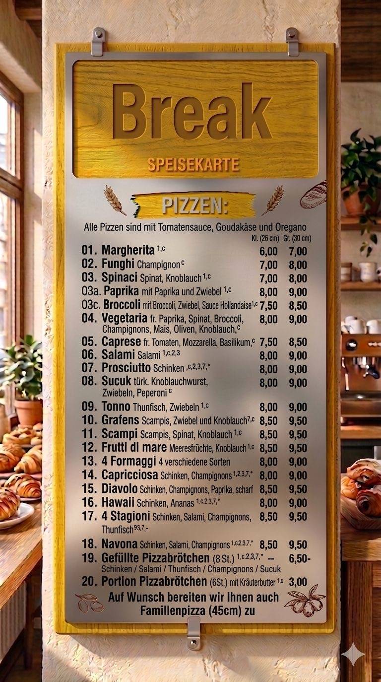 Pizza Break меню
