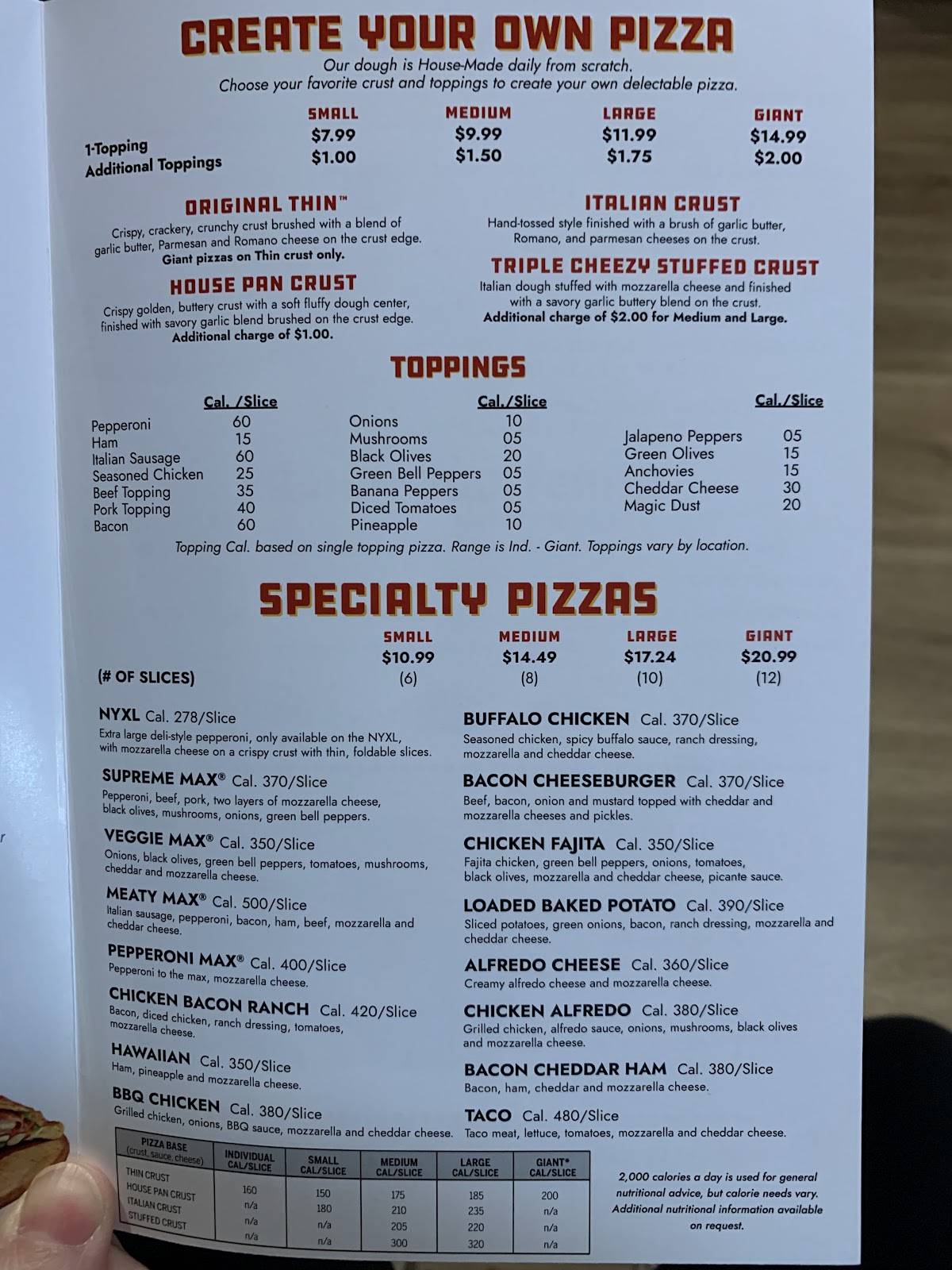Pizza Inn меню