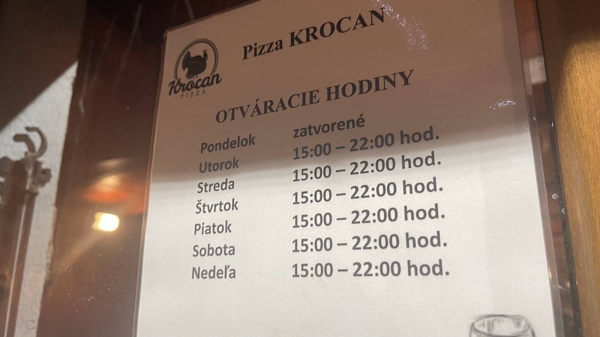 Pizza Krocan меню