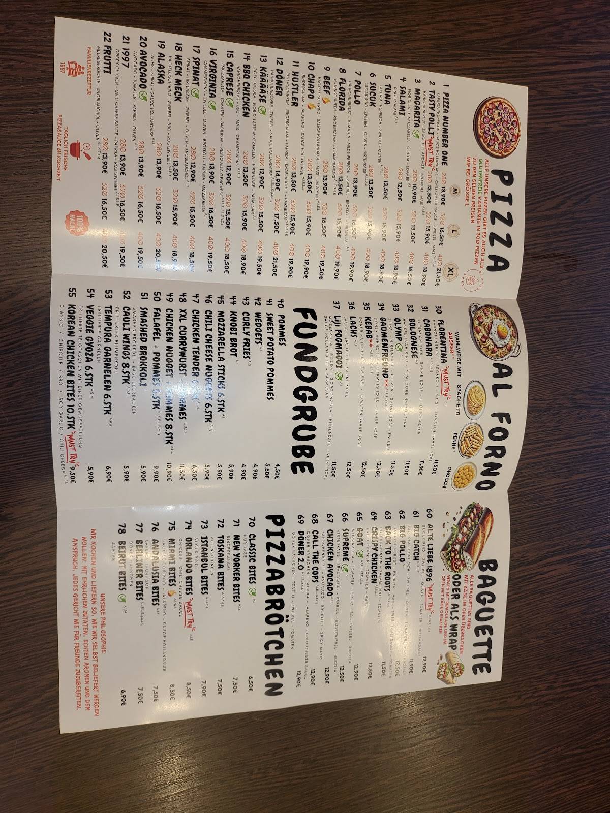Pizza Number One меню