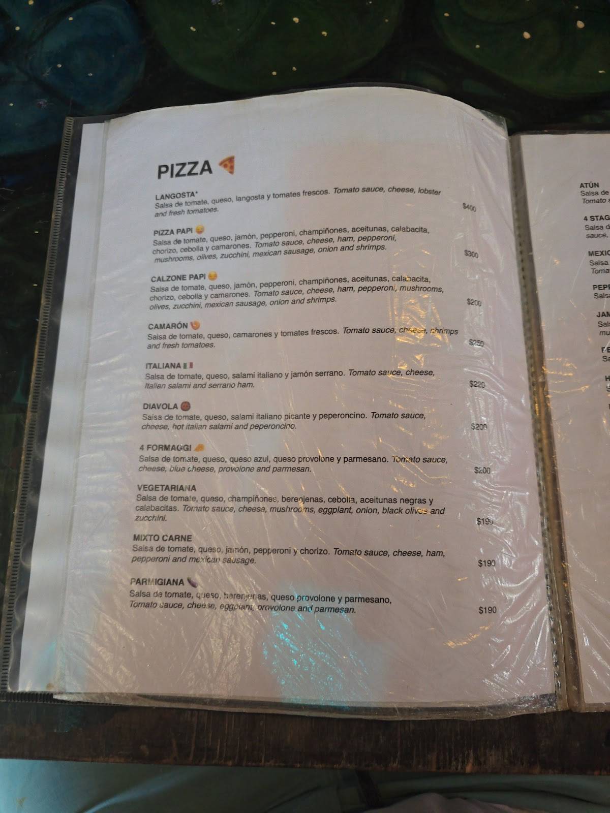 Pizza Papi Pasta меню