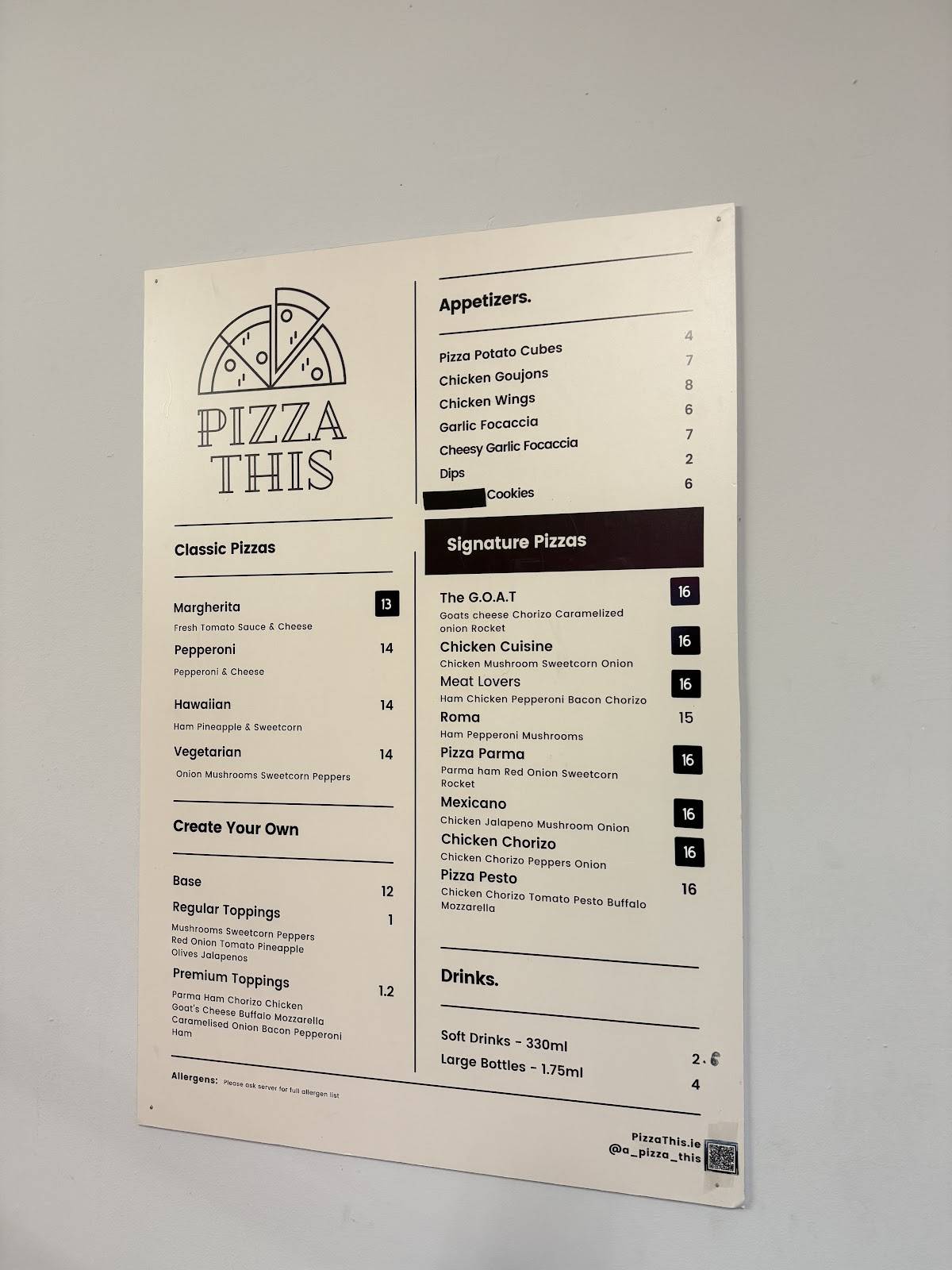 Pizza This меню