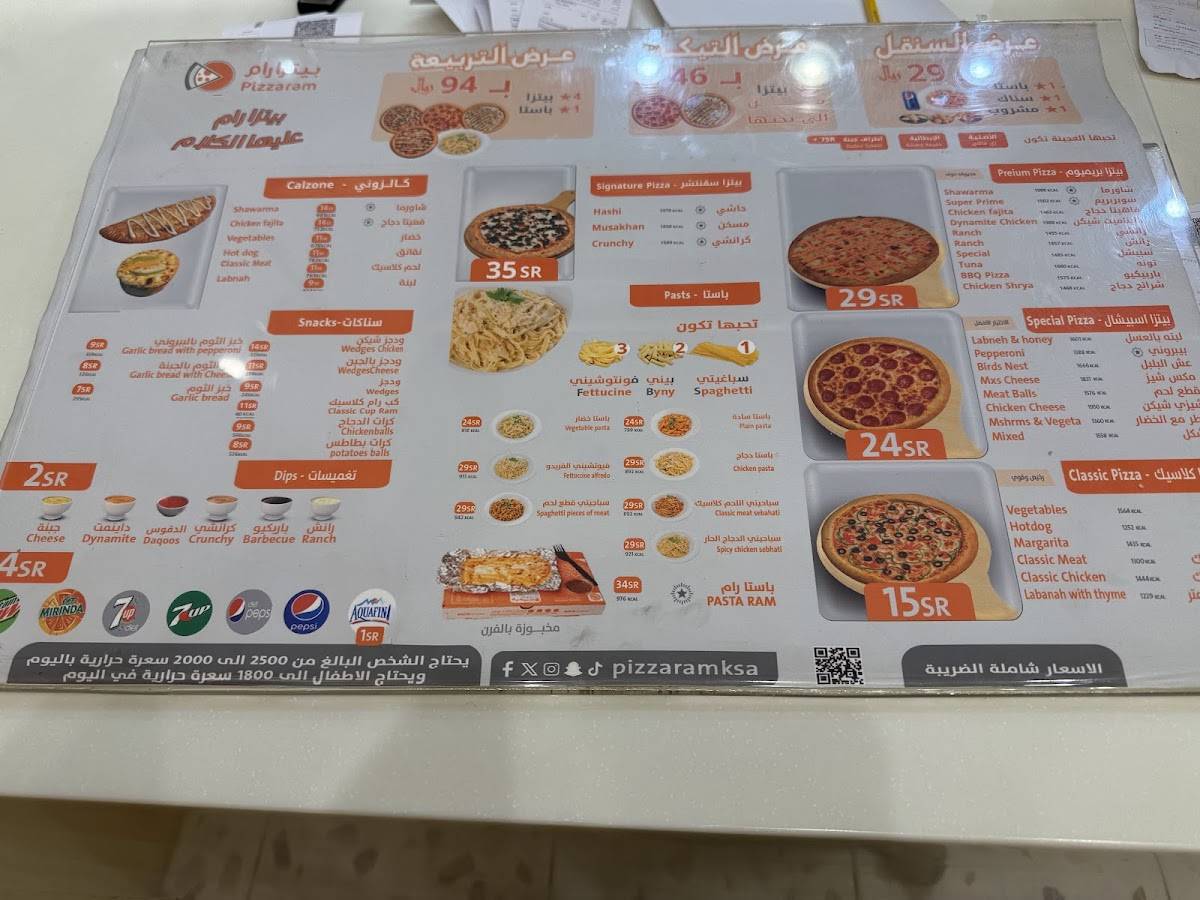 Pizzaram меню