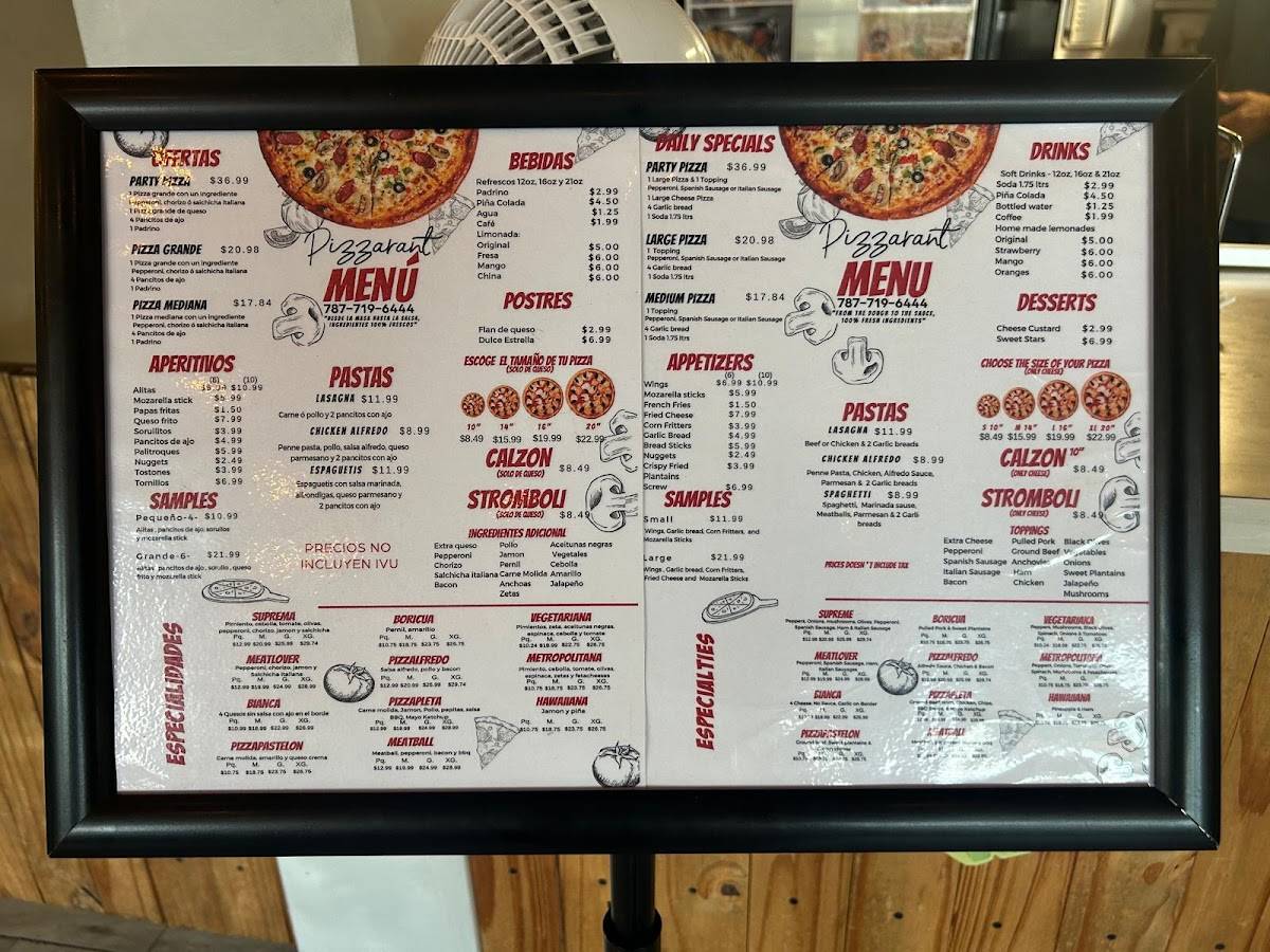 Pizzarant меню