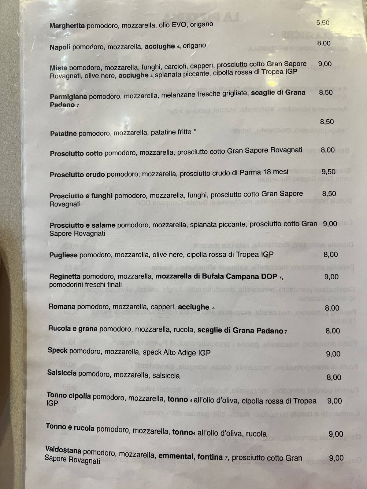 Pizzeria D'Este меню