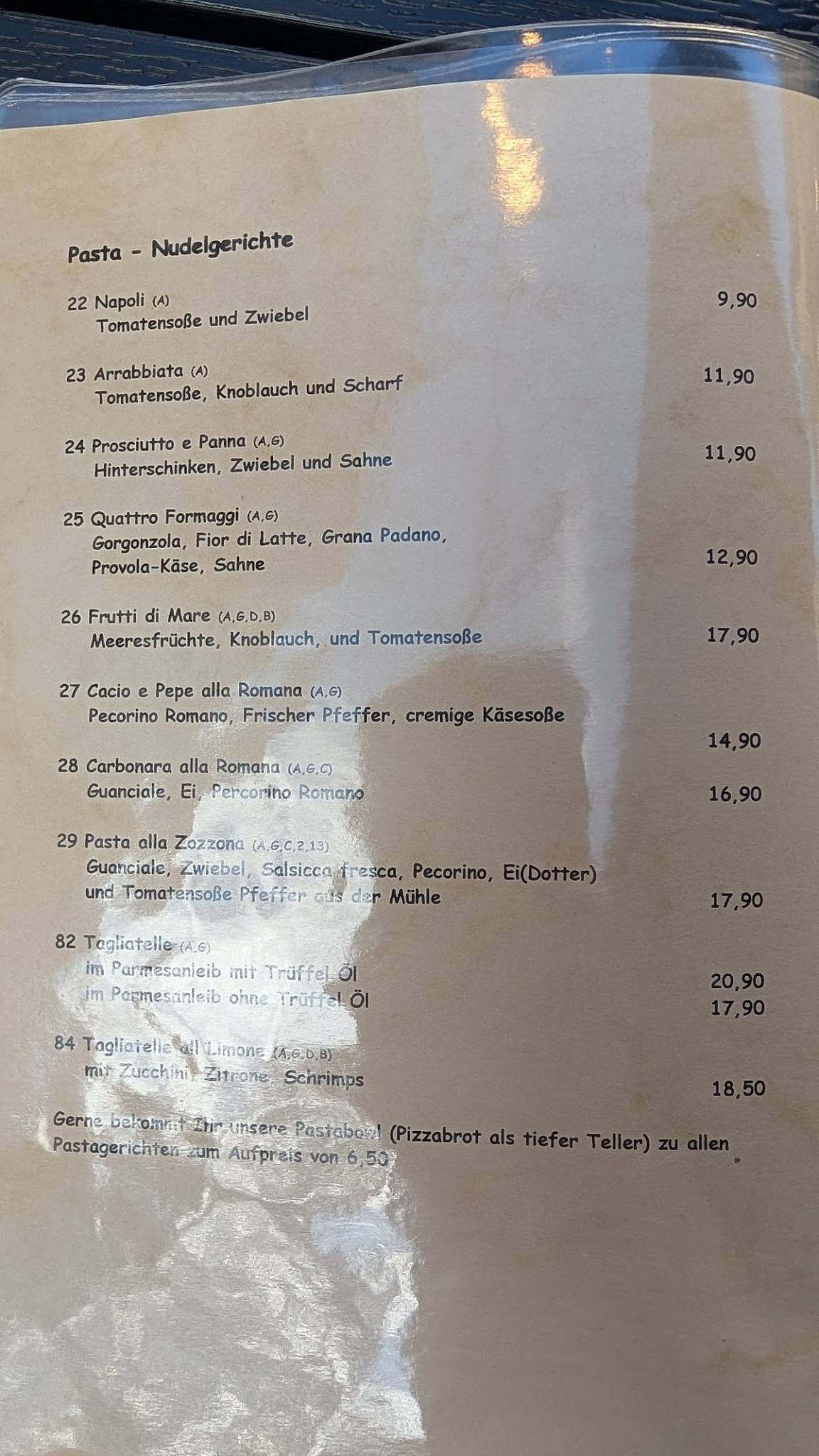Piccola Roma Reutlingen меню