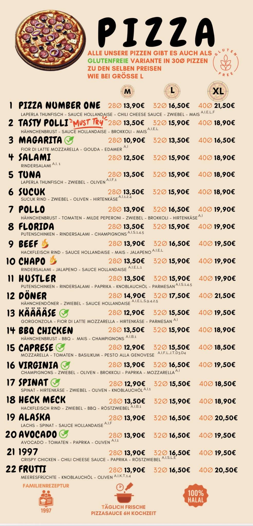 Pizza Number One меню