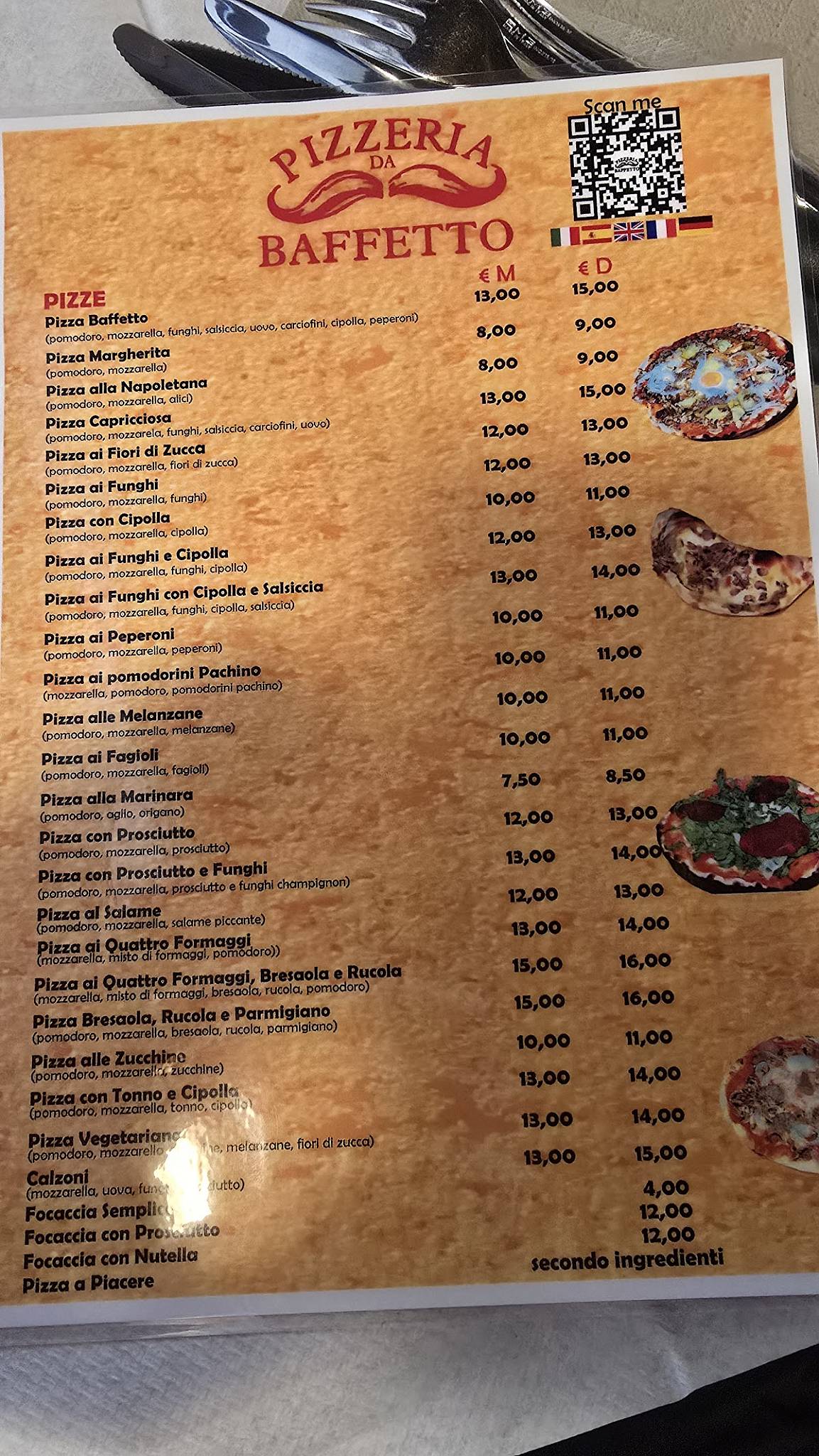 Pizzeria da Baffetto меню