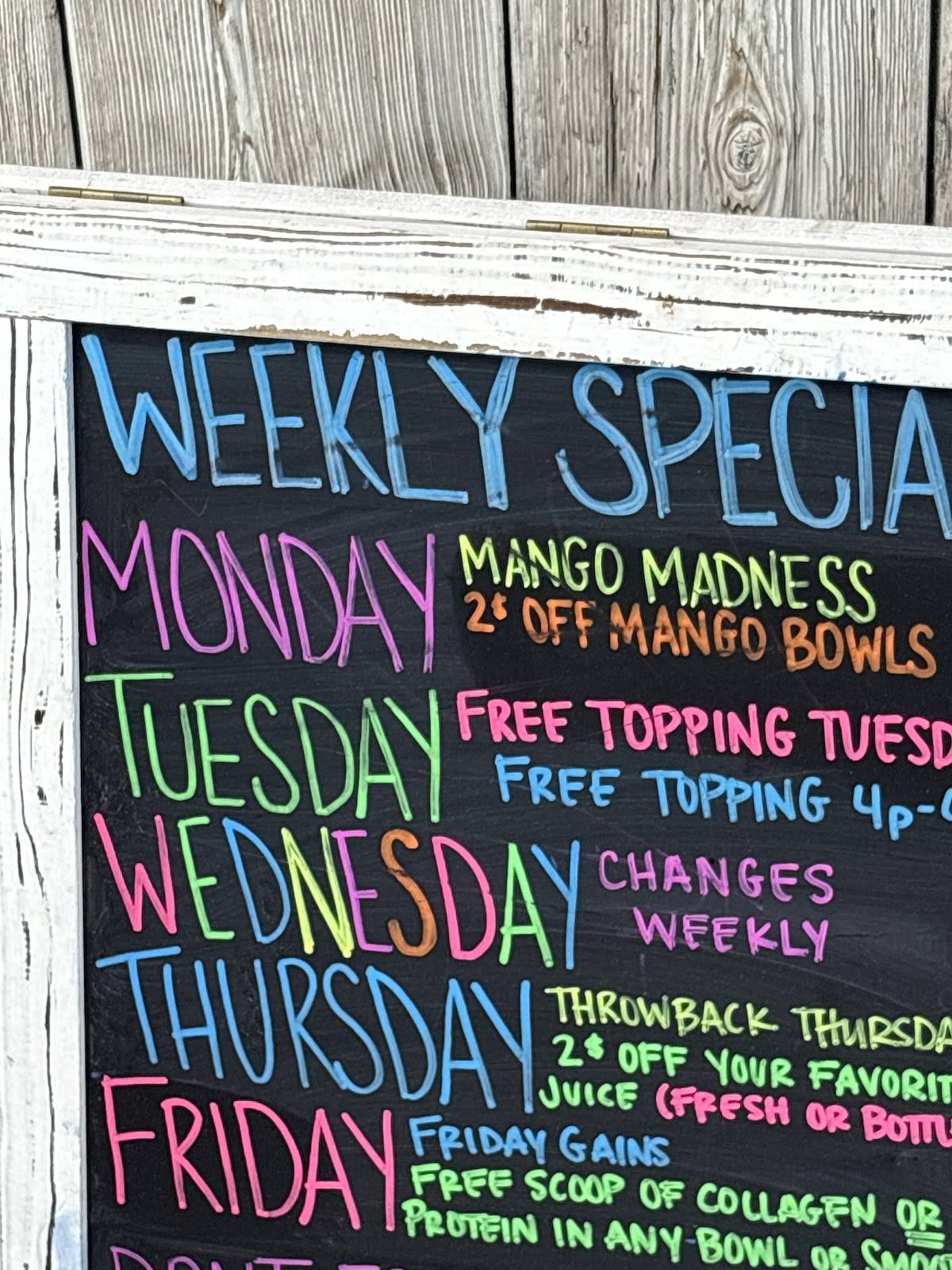 Playa Bowls меню