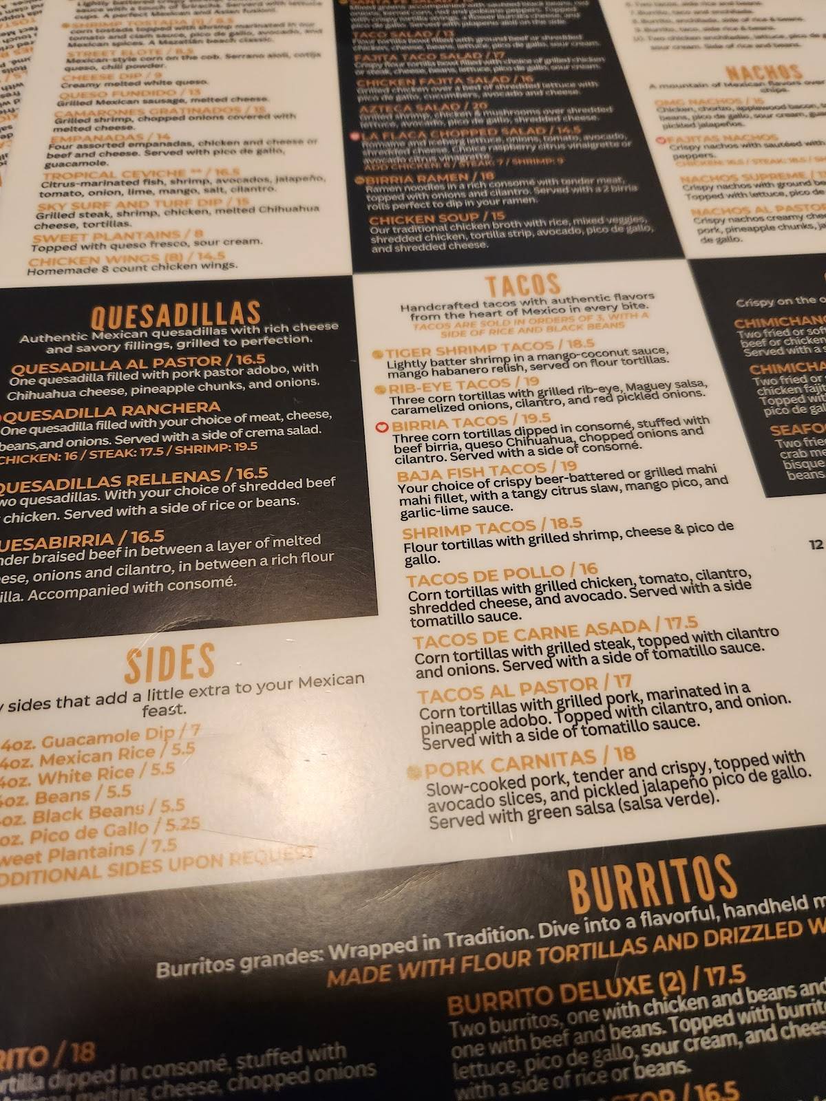 Plaza Azteca Mexican Restaurant · Exton меню