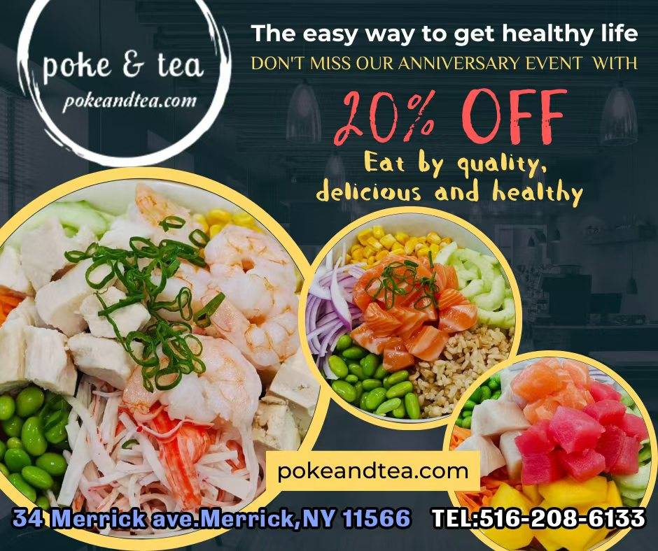 Poke & Tea-best bubble tea near me/milk tea long island/coffee/fast food restaurants near me/珍珠奶茶店/最好的小吃/餐馆/长岛餐馆/美食/饮品店 меню