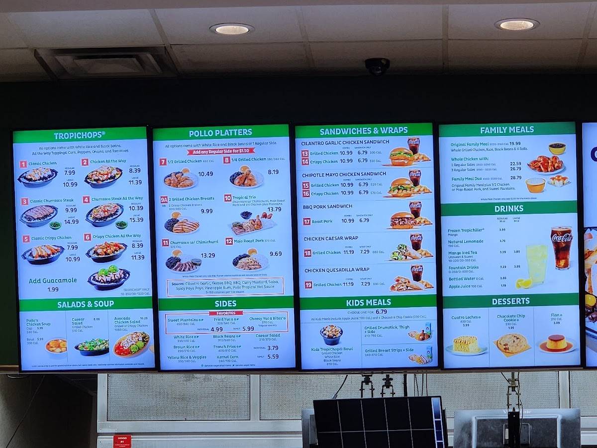 Pollo Tropical меню